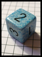 Dice : Dice - 6D - Light blue on Blue with Black Painted Numerals